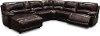 Dark Burgundy Power Reclining Sectional Sofa - Brant-1