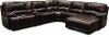 Burgundy Leather-Match 6 Piece Power Reclining Sectional - Brant-2