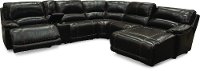Brown Leather-Match Power Reclining Sectional Sofa - Brant