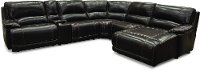 Brown Leather-Match Power Reclining Sectional Sofa - Brant-2