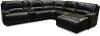 Dark Brown Leather-Match Power Reclining Sectional Sofa - Brant-2