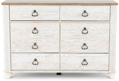 Classic Rustic Whitewashed Dresser - Millhaven