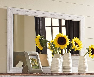 Classic Rustic Whitewashed Mirror - Millhaven