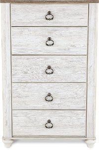 Classic Rustic Whitewash Chest of Drawers - Millhaven