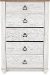 Whitewashed Classic Rustic Chest of Drawers - Millhaven