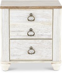 Classic Rustic Whitewash Nightstand - Millhaven