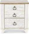 Millhaven Classic Rustic Whitewash Nightstand