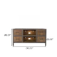 Rustic Brown Wooden 55 Inch TV Stand - Brixton-3