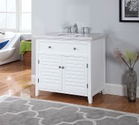 Artic White Vanity with Stone Marble Top - Truman