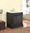 Charcoal Gray Vanity with Marble Stone Top - Baymore-1