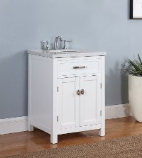 White Vanity with Stone Marble Top - Solana