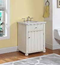 White Vanity with Stone Marble Top - Hampton
