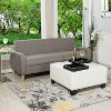 MacAuthur White Faux-Leather Storage Ottoman - Berkley-2