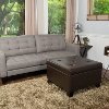 Patton Chocolate Brown Storage Ottoman - Berkley-1