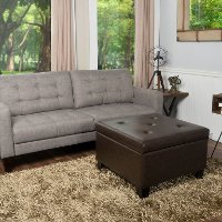 Patton Chocolate Brown Storage Ottoman - Berkley