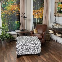 Victoria Black & White Storage Ottoman - Berkley