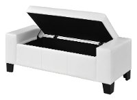 White Faux Leather Storage Bench - Berkley