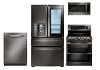 KIT LG 4 Piece Kitchen Appliance Package with Electric Range and InstaView Refrigerator - Black Stainless Steel