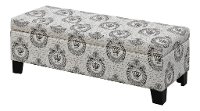 Alexandria Black & White Storage Bench - Berkley