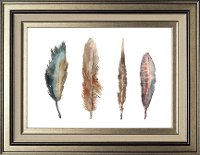 Listen to the Wind Blow Four Feathers Framed Wall Art