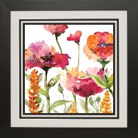 Blooms and Green Floral Framed Wall Art