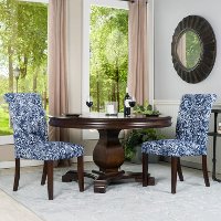 Blue/ White Tufted Parsons Chairs (Set of 2) - Berkley