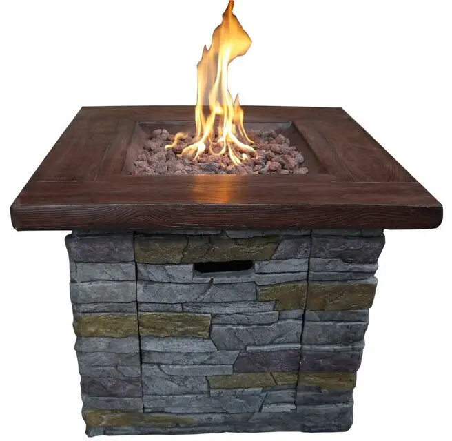 Brick Outdoor Square Gas Fire Pit - Nusa-4