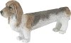 White and Brown Poly Stone Dog Bench with Flat Top