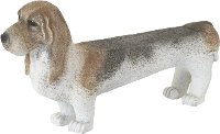 White and Brown Poly Stone Dog Bench with Flat Top