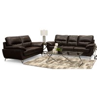 Contemporary Chocolate Brown Reclining Living Room Set - Galactica