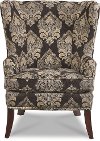 235-42A/P150950/CH Traditional Peacock Black Wingback Chair - York