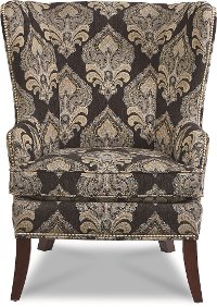 235-42A/P150950/CH Traditional Peacock Black Wingback Chair - York