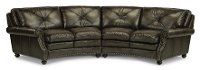 Classic Dark Gray Leather 2 Piece Sectional Sofa - Suffolk