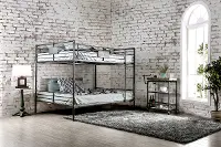Alexander Black Metal Casual Industrial Queen-over-Queen Bunk Bed