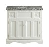 White Vanity Wood Base with Stone Top and Sink - Morton-1