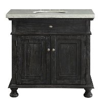 Black Vanity Base with Stone Top Sink - Lincoln