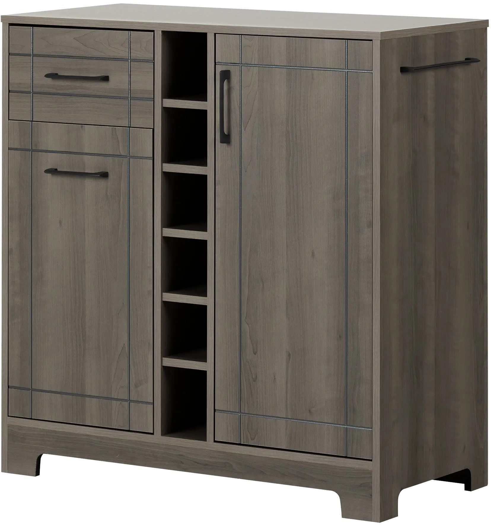11029 Gray Bar Cabinet with Bottle and Glass Storage - Vietti-1