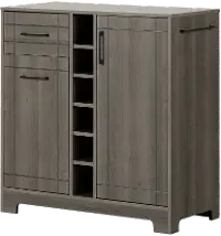 11029 Gray Bar Cabinet with Bottle and Glass Storage - Vietti