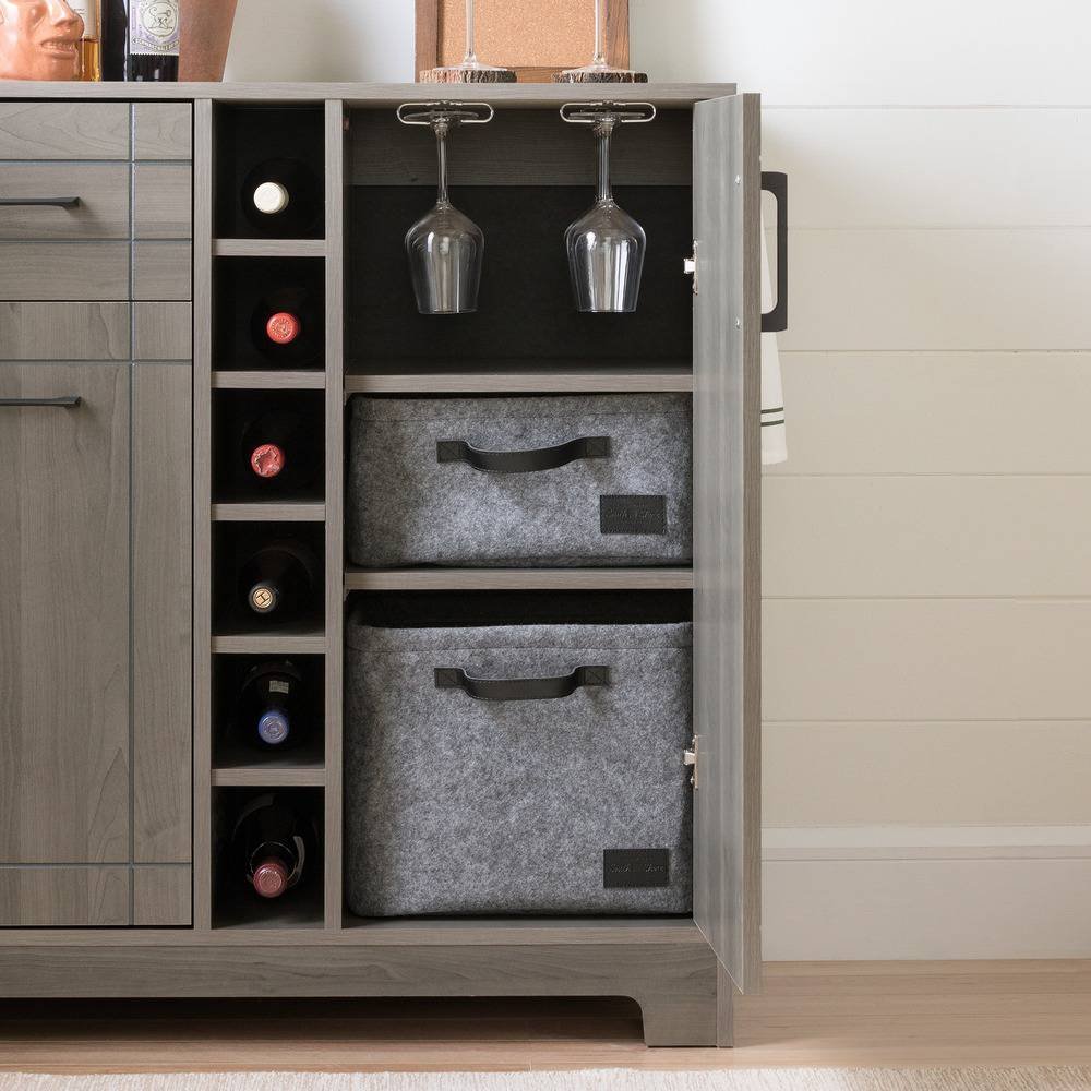 11029 Gray Bar Cabinet with Bottle and Glass Storage - Vietti-6