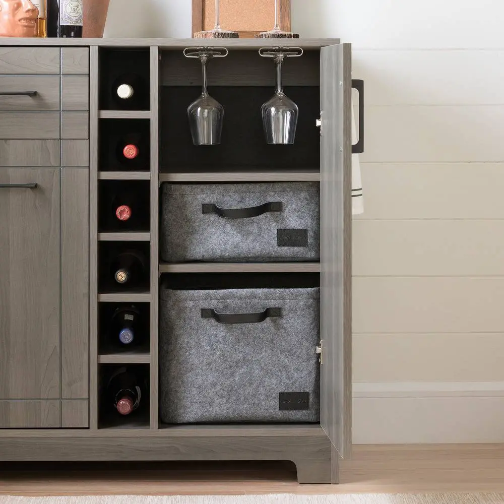 11029 Gray Bar Cabinet with Bottle and Glass Storage - Vietti-6