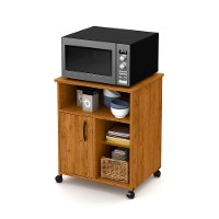 10706 Country Pine Microwave Cart - Axess-3