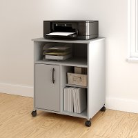 10766 Soft Gray Printer Stand on Wheels - Axess