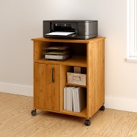 10767 Light Pine Printer Stand on Wheels - Axess