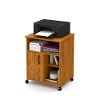 10767 Light Pine Printer Stand on Wheels - Axess-3