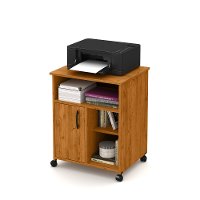 10767 Light Pine Printer Stand on Wheels - Axess-3