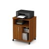 10768 Cherry Brown Printer Stand on Wheels - Axess-2