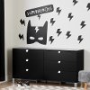 100188 Six-Drawer Double Dresser with Superheroes Wall Decals - Spark -1