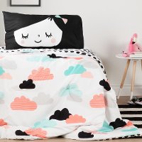 100084 Night Garden Reversible Twin Comforter and Pillowcase - Dreamit