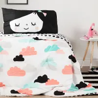 100084 Night Garden Reversible Twin Comforter and Pillowcase - Dreamit