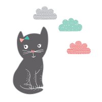 100087 Night Garden Little Cat Wall Decals - Dreamit
